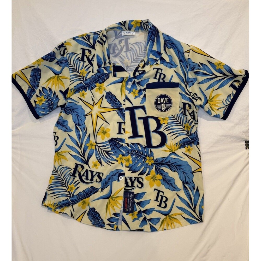 MATCH UP Men's Tampa Bay Rays Dave Willis Hawaiian Button Shirt Medium